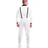 New Disfraz de Astronauta blanco con Insignia para hombre