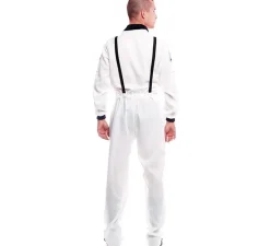 New Disfraz de Astronauta blanco con Insignia para hombre