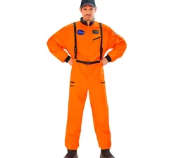 Disfraz de Astronauta Naranja con Insignia para hombre
