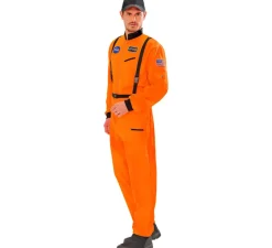 Disfraz de Astronauta Naranja con Insignia para hombre
