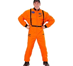 Disfraz de Astronauta Naranja con Insignia para hombre