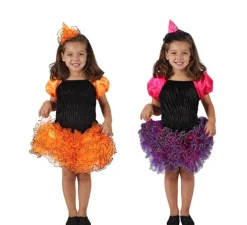 Hot Disfraz de Bruja con falda volantes para niña en 2 colores y varias tallas