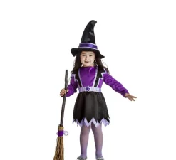 Disfraz de Bruja lila para niña