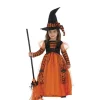 Disfraz de Bruja Naranja a Rayas para niña