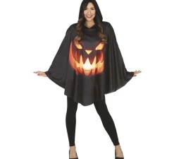 Discount Disfraz de Calabaza en Poncho Negro para mujer