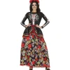 Sale Disfraz de Catrina con vestido estampado para mujer