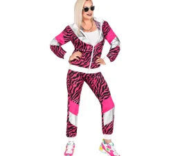 Discount Disfraz de Chándal Print Tigre Rosa Años 80 para mujer