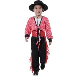 Disfraz de Cordobés Bailarín Flamenco Infantil con Sombrero y Fajín Tallas 1 a 12 años