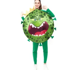 Outlet Disfraz de Coronavirus verde con Corona para adulto