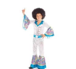 Discount Disfraz de Disco Boy Plateado y Azul para niño