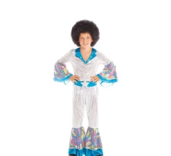 Discount Disfraz de Disco Boy Plateado y Azul para niño
