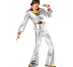 Outlet Disfraz de Disco plata años 70 para hombre