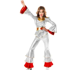 Discount Disfraz de Disco plata años 70 para mujer