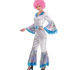 Disfraz de Disco Woman plateado para mujer