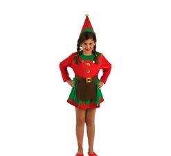 Discount Disfraz de Elfa Roja y Verde para niña