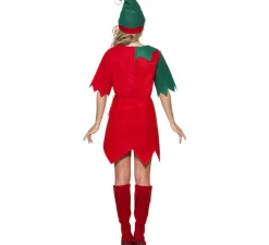 Disfraz de Elfo Verde y Rojo de Mujer para Navidad