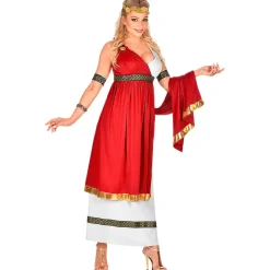Disfraz de Emperatriz Romana Adulto – Vestido de Diosa con Toga y Corona de Laurel