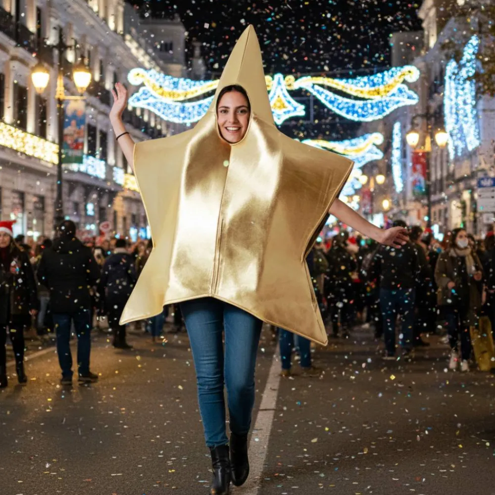 Clearance Kebedo Moda Disfraz de Estrella Dorada Brillante