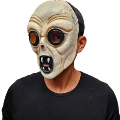 Outlet Kebedo Moda Disfraz de Extraterrestre hombre adulto - Máscara de Látex, Túnica y Guantes