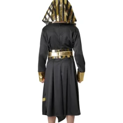 Disfraz de Faraón Egipcio para Niño - Traje Negro Histórico con Detalles Dorados Tallas 3-15 años