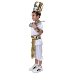New Kebedo Moda Disfraz de Faraón Príncipe Egipcio para Niños - Kit con Gorro, Collar y Cinturón