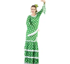 Disfraz de Flamenca Verde con lunares para mujer