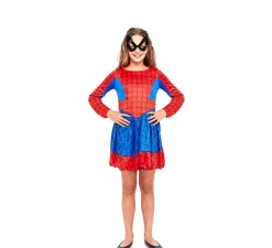 Disfraz de Heroína Arácnida Azul y Rojo para niña