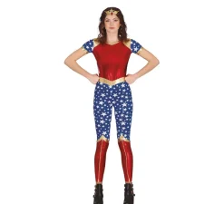 Disfraz de Heroína Estrella rojo y azul para adolescente