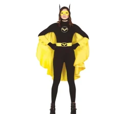 Disfraz de Heroína Oscura con capa amarilla para adolescente
