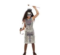 Disfraz de India Oscura gris para niña