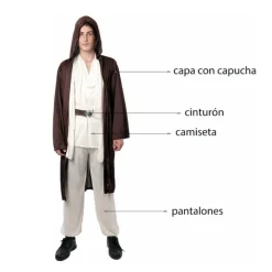 Disfraz de Jedi Luke Traje de Caballero Galáctico para Adulto