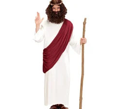 Best Disfraz de Jesús El Mesías o Profeta con bastón para hombre