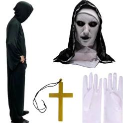 Best Kebedo Moda Disfraz de la Monja del Terror Macabra Unisex Adulto