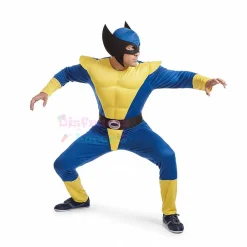 Discount Disfraces Lucero Disfraz de Lobo Amarillo Adulto – Traje de Superhéroe Mutante con Máscara