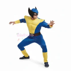 Discount Disfraces Lucero Disfraz de Lobo Amarillo Adulto – Traje de Superhéroe Mutante con Máscara
