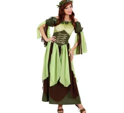 Disfraz de Madre Naturaleza Verde Medieval para mujer