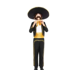 Disfraz de Mariachi Charro negro y dorado para niño