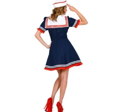 Hot Disfraz de Marinera Vestido con Lazo Rojo para mujer
