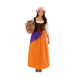 Disfraz de Mesonera / Campesina Medieval con Delantal y Gorro Adulto