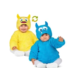 Discount Disfraz de Monstruo Amarillo- Azul Reversible para bebé y niños