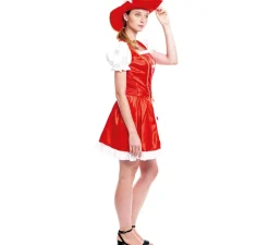 Online Disfraz de Mosquetera Roja en Vestido para mujer