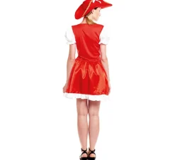 Online Disfraz de Mosquetera Roja en Vestido para mujer