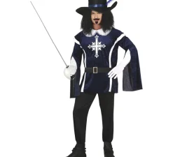 Disfraz de Mosquetero Azul Elegante para hombre
