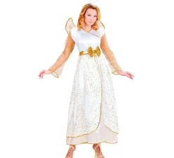 Disfraz de Ángel Glamuroso Dorado para mujer
