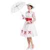 Disfraz de Niñera Mágica Adulto – Traje de Época Victoriana de Mary Poppins con Sombrero y Cinturón (3 Piezas)