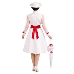 Disfraz de Niñera Mágica Adulto – Traje de Época Victoriana de Mary Poppins con Sombrero y Cinturón (3 Piezas)