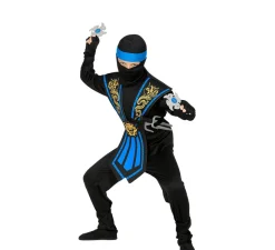 Online Disfraz de Ninja Kombat Azul con Armas para niño