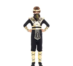 Disfraz de Ninja Kombat Serpiente negro y dorado para niños