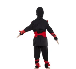 Best Disfraz de Ninja Negro y Rojo para niños