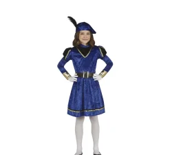 Disfraz de Paje Azul Elegante para niña
